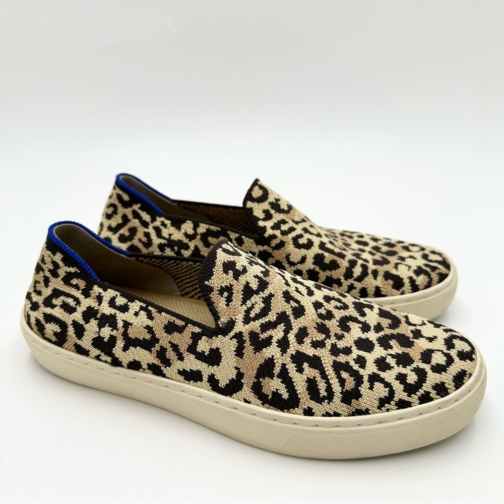 Rothy's The Original Slip On Sneaker Desert Cat Leopard Print Shoes